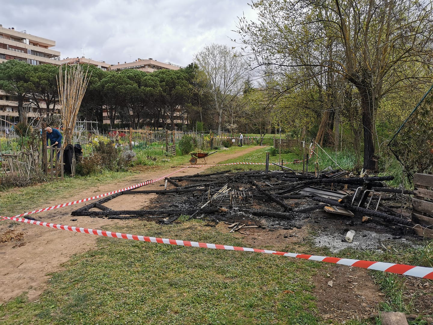 Distrutta da un incendio la casetta della serra degli orti urbani: gara di solidarietà per ricostruire