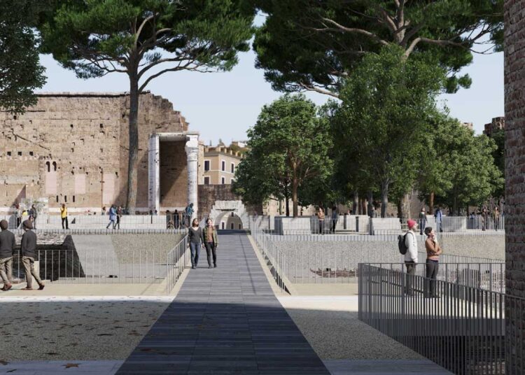 Dettaglio del progetto vincitore per la realizzazione della nuova passeggiata archeologica a Roma