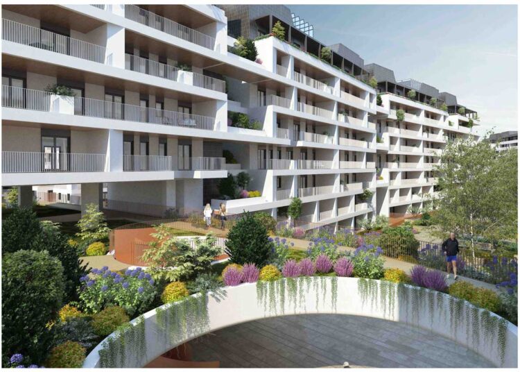 immagine computerizzata del complesso residenziale che dovrà sorgere alla Muratella