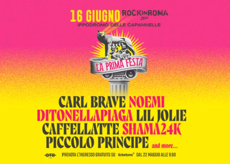 Locandina dell'evento di Roma alle Capannelle "La Prima Festa"