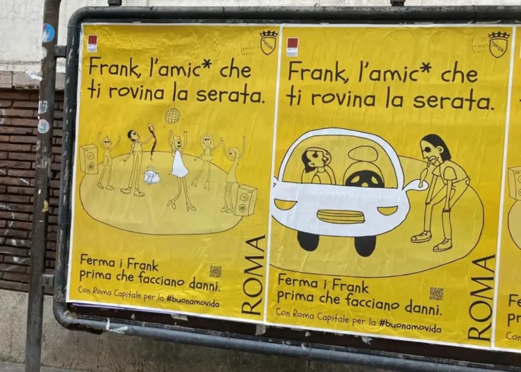 I manifesti della campagna #buonamovida in giro per Roma