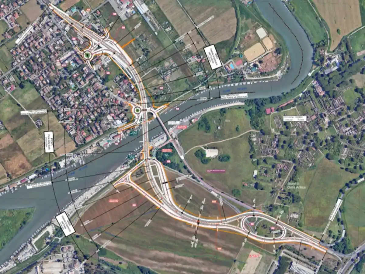 mappa della viabilità con la realizzazione del nuovo ponte della Scafa