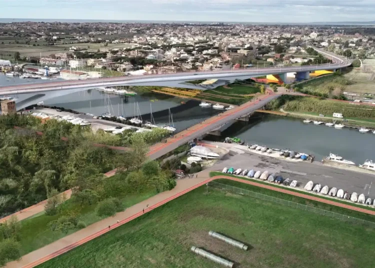 Rendering del nuovo ponte della Scafa a Roma
