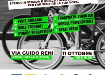 "Manifestazione Legambiente mobilità sostenibile via Guido Reni Roma ottobre 2025"