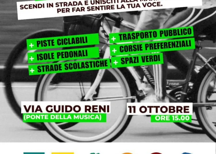 "Manifestazione Legambiente mobilità sostenibile via Guido Reni Roma ottobre 2025"
