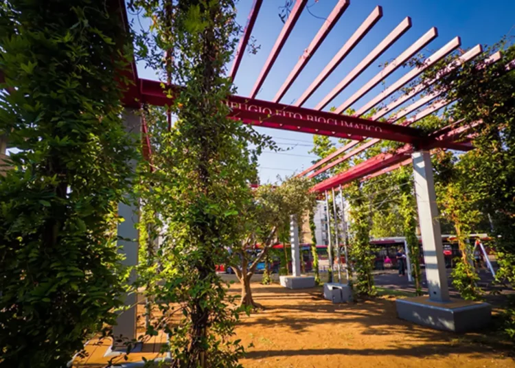 Il 4 agosto inaugurato a Centocelle il primo rifugio fito-bioclimatico di Roma: struttura ombreggiante con rampicanti e nebulizzatori in piazza dei Gerani. Piano Caldo